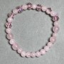 Armband Rosenquarz Kugel 6 mm+- Tschechischer Kristall 8x6 mm+-, Länge 18 cm+- Stretch
