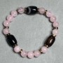 Armband Achat Fasson14x10mm+- Rosenquarz Kugel 8mm+-, Länge 18cm+- Stretch