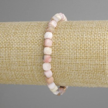 Armband Opal, facettierter Würfel, Durchmesser 6×6 mm ±, Länge 18 cm ± Strech