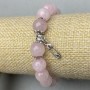 Armband Rosakwarz glatt Kugel 10 mm± mit Einsätzen, Länge 18 cm± Stretch