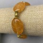 Armband Citrin Oval 25×18 mm (±) mit Einsätzen, Länge 18 cm (±) Stretch