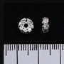 Spacer-Rondell, Trennring mit weißen Strasssteinen, Metallfarbe Silber, 5 mm, 100 Stk / Pack
