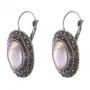 Sonderangebot: Ohrringe mit Amethyst – Fassung 'Tropfen-Silber', ovaler Stein 2,5 × 1,9 cm, Länge 3,5 cm