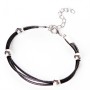 ( 18 cm ) Damenarmband, weiches Material, mit Metallelementen und praktischem Verschluss