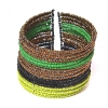 Glasperlenarmband mit Verschluss in Schwarz, Grün, Gelb und Bernsteinfarben
