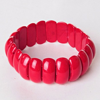 Armband aus gepresster Koralle, rechteckige Glieder 2×1 cm