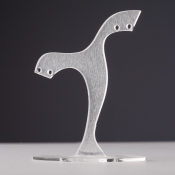 Ohrringständer aus weißem mattem Kunststoff, Höhe 8 cm