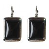 Reduzierte Ohrringe aus Achat, glatte Fassung, rechteckiger Stein, 2,3 × 1,8 cm, Länge 3,5 cm