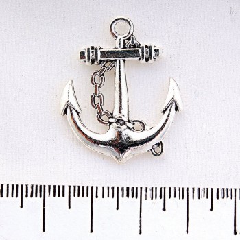 Anhänger Anker mit Kette, 27×27 mm, 6er-Set