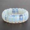 Mondsteinarmband auf Elastikband, rechteckige Glieder 2,5 × 1 cm