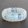 Mondsteinarmband auf Elastikband, rechteckige Glieder 2,5 × 1 cm