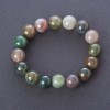 Mehrfarbiges Jaspis-Armband auf Elastikband, glatte Kugel, Durchmesser 12 mm