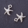 Seestern-Anhänger aus Metall, Farbe Silber, Ø 15×13 mm, Verpackung ca. 20 g, ± 17 Stück