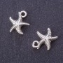 Seestern-Anhänger aus Metall, Farbe Silber, Ø 15×13 mm, Verpackung ca. 20 g, ± 17 Stück