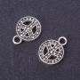 Anhänger Münze mit Friedenszeichen, Metallfarbe Silber, Ø 17 × 13 mm, Verpackung 20 g, ±16 Stück