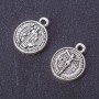 Anhänger Münze Ikone / Kreuz, Metallfarbe Silber, Ø 17×13 mm, Verpackung 20 g, ±13 Stück
