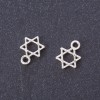 Zubehör Anhänger Davidstern, klein, Metallfarbe Silber, 13×9 mm, Verpackung 20 g ± 45 Stück