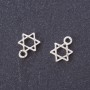 Zubehör Anhänger Davidstern, klein, Metallfarbe Silber, 13×9 mm, Verpackung 20 g ± 45 Stück