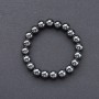 Armband aus natürlichem Hämatit, glatte Kugeln, Durchmesser 10 mm, auf Elastikband