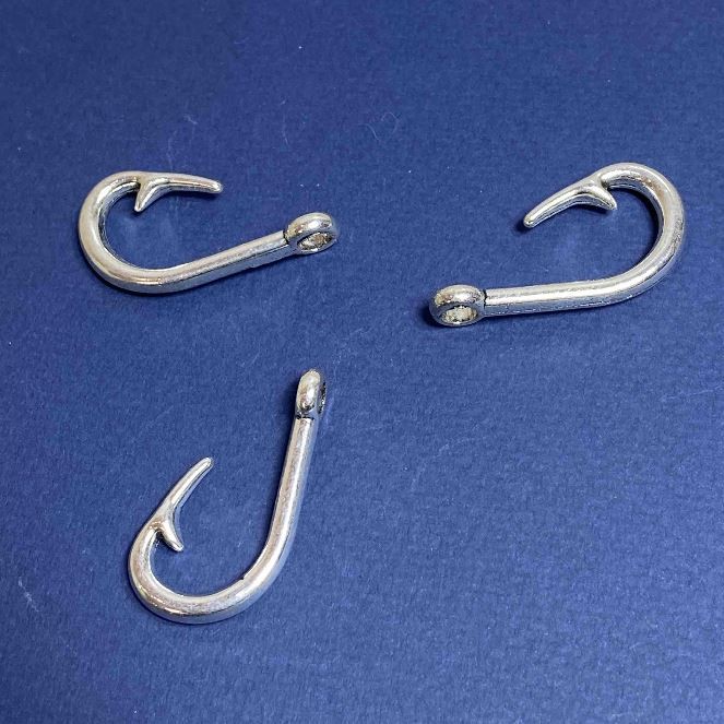 Silberner Schmuckhaken 3,7 × 2 cm, Set 5 Stück