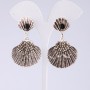 Abendohrringe silberfarbene Muscheln, Länge 5,5 cm