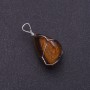 Tigerauge-Natursteinanhänger im silbernen Geflecht, 2,5 × 2,2 cm (±)