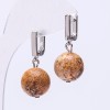 Ohrringe aus Landschaftsjaspis «Elegant» 12 mm, Länge 29 mm+