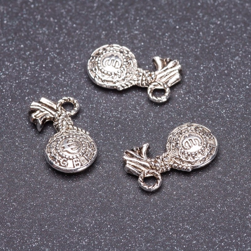 Furnitur Anhänger Euro, Farbe Silber, 13 mm, Verpackung 20 g, ±25 Stück