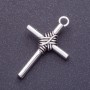 Schmuckzubehör Kreuzanhänger, Länge 40 mm, d1-3, Durchmesser 5 mm, Farbe Silber, Ausführung 6 Stück