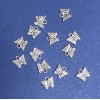Schmuckzubehör Anhänger Schmetterling, silberfarben, Maße 9 × 10 mm, Verpackung 20 g ± 40 Stk