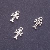 Schmuckzubehör Anhänger Kreuz, Länge 11 mm, Ø 1,1–1,5 mm Fass., 20 g, ±93 Stück, Farbe Silber