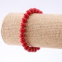 Armband aus gepresster Koralle, auf elastischer Schnur, Durchmesser der Perlen 8 mm, Länge 18 cm