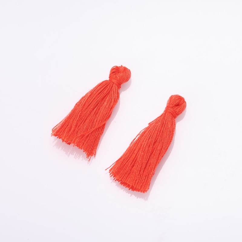 Mini-Pinsel aus orangefarbener Baumwolle, Länge 3 cm, Durchmesser 4 mm, Paar