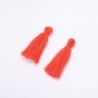 Mini-Pinsel aus orangefarbener Baumwolle, Länge 3 cm, Durchmesser 4 mm, Paar