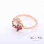 Xuping-Ring in Goldton mit bunten Steinen, 4 mm, Größen 16, 17, 18, 19