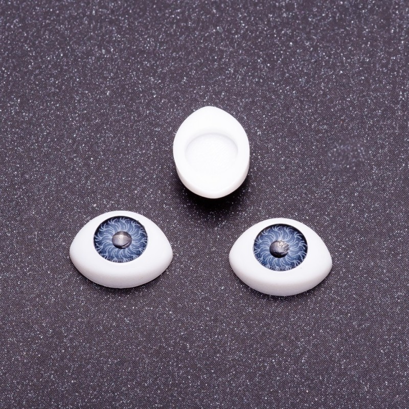 Zubehör „Lebendige Augen“ – Paar, Farbe Grau, mit grauer Pupille, Durchmesser 8 mm, Maße 11 × 14 mm, Verpackung 50 Paare