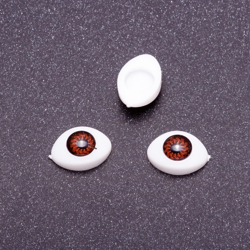 Furnitur „Lebendige Augen“ – Paar braune Pupillen, Ø 6 mm, Abmessungen 8×12 mm, Verpackung: 50 Paare