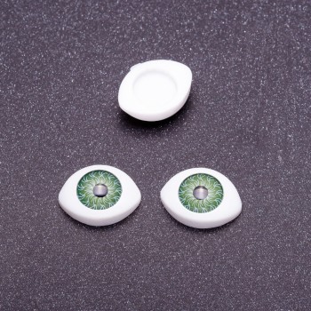 Schmuckzubehör „Lebendige Augen“ Paar grüne Pupillen, Ø 7 mm, 10×13 mm, Verpackung 50 Paare