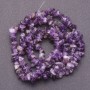 Amethyst-Naturstein-Chips auf Schnur, Durchmesser 7×3 mm (+-), Länge ca. 80 cm+