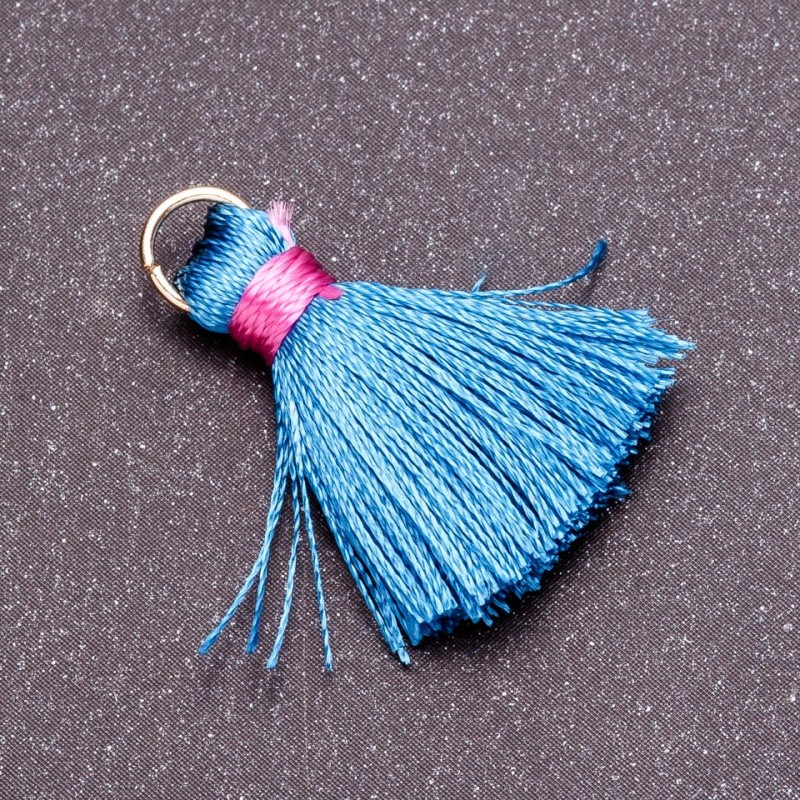 Bastelrohling Mini-Seidenquaste mit Ring, Länge L cm, Durchmesser 5 mm, Preis pro 1 Stück