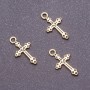 Anhänger Kreuz, Durchmesser 12 mm, Länge 20 mm, Bronze, Packung 20 g ± 36 Stück
