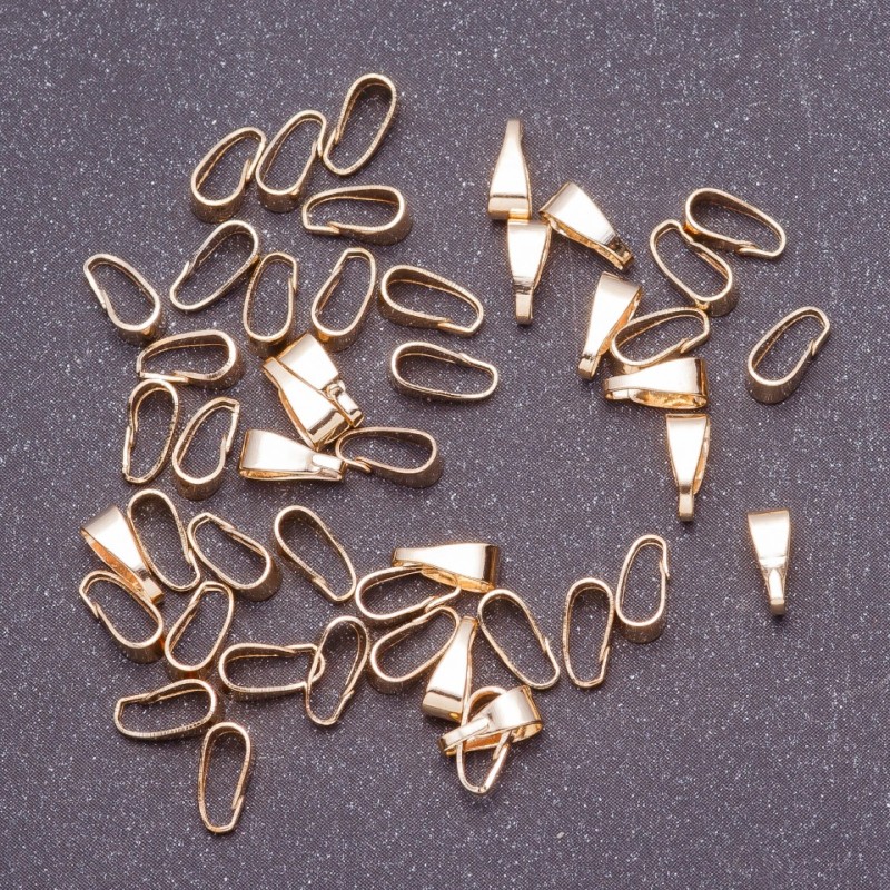 Schmuckzubehör Halter für Anhänger Unteranhänger, Durchmesser 3 mm, Länge 7 mm Metallfarbe Gold, VPE 7 g ~70 Stk