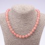 Kette aus natürlichem Chalzedon, glatte Kugeln, Durchmesser 10 mm, Länge 45 cm