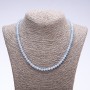 Aquamarin-Kette, facettierte Rondellperlen, Durchmesser 6 × 4 mm, Länge 50 cm (künstlich hergestellter Stein)