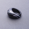 Ring aus Schwarz-Weiß-Achat, Größe 19 mm