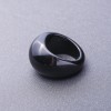 Ring aus Naturstein, schwarzer Achat, Größe 19