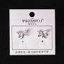 (5 mm) Ohrstecker 'Schmetterlinge' mit Strass, 2 Stück, Silber