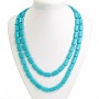 Kette aus Türkis rechteckigen Perlen 12×18 mm, Länge 114 cm
