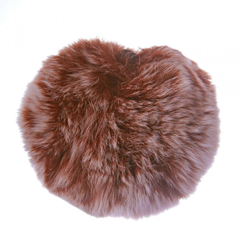 Schlüsselanhänger Glöckchen aus Naturfell, mit Elastikband, 5 cm, braun