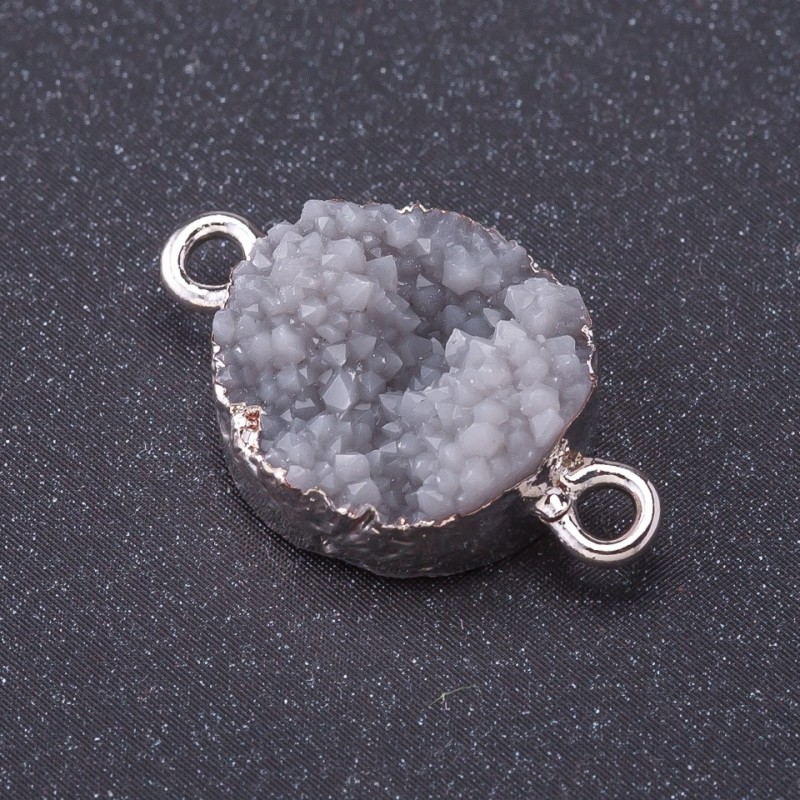 Verbindungsstück 'Grau Schnee' Metallfarbe Silber, L1 mm, Durchmesser 14 mm Kunststoff
